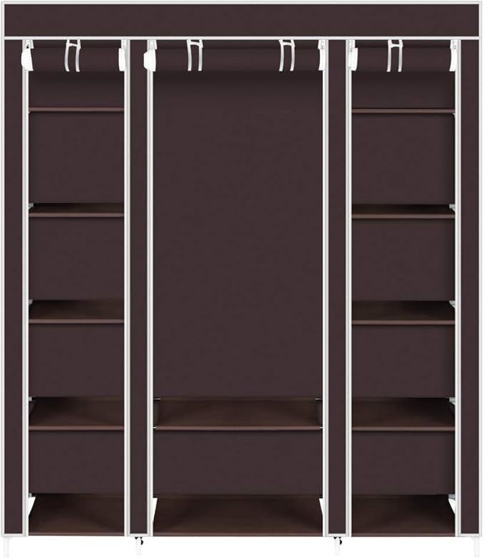 Closet Wardrobe, Portable Closet for Bedroom, Clothes Rail with Non-Woven Fabric Cover, Clothes Storage Organizer, 58 x 17 x 
