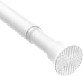 AIZESI White Adjustable Tension Curtain Rod, 31-63 Inch Spring No Drill Stainless Steel Shower Rods for Bathroom，Closet ，Wind