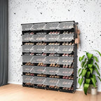 ROJASOP Shoe Storage Cabinet, 12-Tier Shoe Organizer 96 Pairs Extra Large Plastic Shoe Rack with Covers Portable Shoe Rack Or