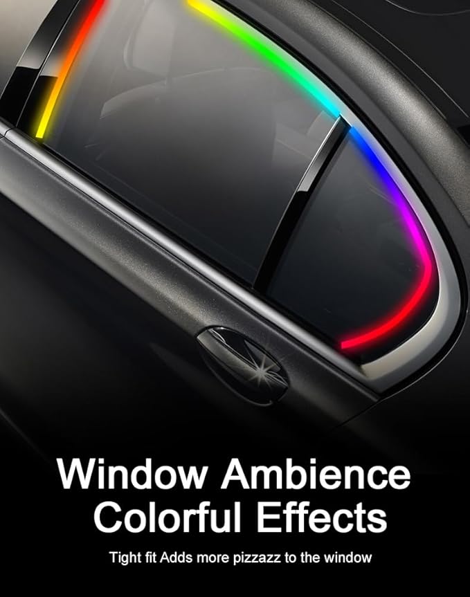 Car Door Ambient Lights, 2pcs LED Interior Atmosphere Light Strip Kit Universal Fit for Most Cars, APP Control RGB Color Changing, Easy Installation