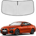 Windshield Sun Shade for BMW 4 Series 2021-2024 2025 Sunshade Front Window Shade Custom Fit BMW 4 Series Accessories Sun Visor Foldable Shade Blocks UV Rays Accessories