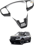 Autorder Custom Fit for Accessories Ford Bronco Sport (CX430) 2021 2022 2023 2024 2025 Carbon Fiber Steering Wheel Panel Trim Cover Automotive Interior Accessories Decoration