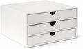 UnionBasic Document Organizer, 3-Drawer File Cabinet Document Storage Box, Office Desktop Filing Organizer, White