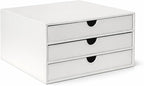 UnionBasic Document Organizer, 3-Drawer File Cabinet Document Storage Box, Office Desktop Filing Organizer, White