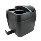 Modengzhe Black Plastic Car Trash Bin with Cup Holder, Multifunctional Extra Large Garbage Container Dustbin Storage Box
