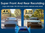 Mirror Dual Dash Camera,4K and 2.5K Dash Cam with Voice Control Rear View Mirror Camera and WiFi,GPS Dashcam for Cars with WD