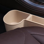 Car Seat Gap Filler, Multifunctional Seat Side Gap Filler with Cup Holder & Organizer, Gap Stopper Universal Fit Car SUV Truck Fill The Gap Between Seat & Console Set of 2 (Beige)