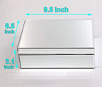 QMDECOR Silver Glass Mirrored Jewelry Box Beautiful Finish Storage Sturdy Organizer High-end Jewelry Organizer Luxury Big Van
