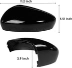 Compatible with Ford Escape SE/SEL Left Driver Side Mirror Cap Cover 2020 2021 2022 2023 2024, Glossy Black Side Door Rearview Mirror Cover Replacement WITHOUT turn signal light