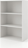 Homes: Inside + Out Apexa 3-Tier Cube Storage Organizer Shelves, Stackable Wood Bookcase Fits Cubby Bins for Organization, Do