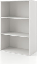 Homes: Inside + Out Apexa 3-Tier Cube Storage Organizer Shelves, Stackable Wood Bookcase Fits Cubby Bins for Organization, Do