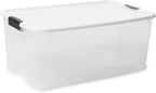 Sterilite 4-Pack Ultra Latching Box, Storage Bins with Lids, Clear Plastic, 116 Quart - Heavy-Duty Organizing Containers for 