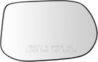 TRQ Passenger Side Heated Mirror Glass Convex Snap-On Compatible with 2009-2011 Honda Civic EX-L HO1325120