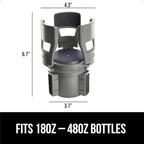 GORILLA GRIP Patent Pending Adjustable Car Cup Holder Expander, Keeps Water Bottle Secure, Expands to Fit 18 to 48 oz Large B