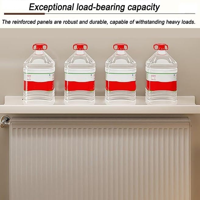 Radiator Cover Shelf, Long White Floating Shelves Wood Shelving Wall Mounted for Living Room Bedroom Kitchen Bathroom Office 