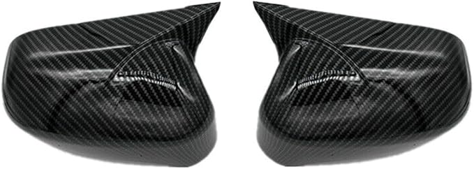 2Pcs Ox Horn Side Mirror Cover Exterior Decoration Rearview Mirror Guard Cover Trim for Honda Civic 2006-2011 Carbon Fiber Mirror Cap Cover Replacement