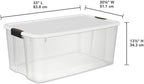 Sterilite 16-Pack Ultra Latching Box, Storage Bins with Lids, Clear Plastic, 116 Quart - Heavy-Duty Organizing Containers for