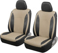 Motor Trend Beige Faux Leather Car Covers for Front Seats – Premium Automotive Bucket Seat Covers, Made for Vehicles with Rem