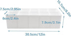 Plastic Belt Organizer, 10 Section Drawer Organizer for Storage Belt, Ties, Underwear and Socks, White Removable Dividers Sto