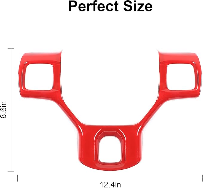 CheroCar for Dodge RAM Steering Wheel Cover Trim Interior Decoration Accessories for 2010-2017 Dodge RAM (Red)
