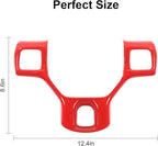 CheroCar for Dodge RAM Steering Wheel Cover Trim Interior Decoration Accessories for 2010-2017 Dodge RAM (Red)