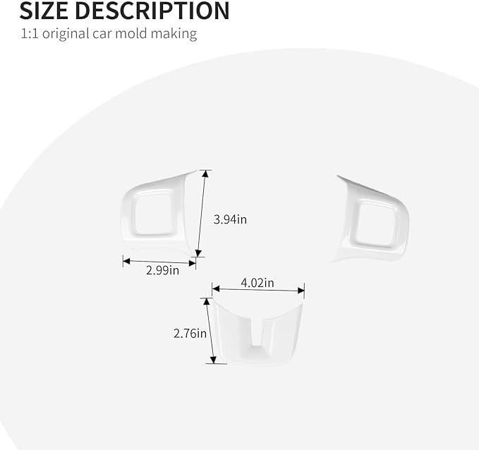 Linskip Steering Wheel Trim Compatible with Dodge Journey 2013-2022 & Charger/Challenger/Durango/Dart 2009-2014, Journey Steering Wheel Cover, Journey Interior Accessories 3Pcs(White)