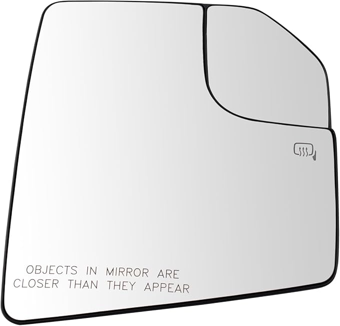 TRQ Passenger Side Mirror Glass Heated Convex Snap On Compatible with 2015-2020 Ford F-150 FO1325176