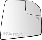 TRQ Passenger Side Mirror Glass Heated Convex Snap On Compatible with 2015-2020 Ford F-150 FO1325176