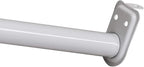 Design House 48 Inch to 72 Inch Adjustable Closet Rod for Hanging Clothes, White, Heavy Duty Steel, Center Support Bracket In