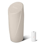 Car Trash Can Bin with Lid - Car Garbage Can Cup Holder - Light Beige Mini Leakproof Vehicle Garbage Bin with 40pcs Trash Bags-Automotive Organizers and Storage for Front Back Seat Accessories