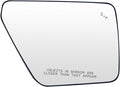 Passenger Side Mirror Glass Compatible with Ford F150 2022 2023 Mirror - With Rear Holder，Blind Spot Detection, Power Heated