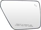 Passenger Side Mirror Glass Compatible with Ford F150 2022 2023 Mirror - With Rear Holder，Blind Spot Detection, Power Heated