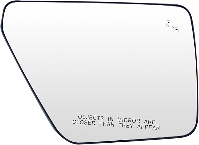 Passenger Side Mirror Glass Compatible with Ford F150 2022 2023 Mirror - With Rear Holder，Blind Spot Detection, Power Heated