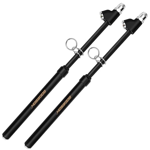 GODESON Heavy Duty Tire Pressure Gauge, Straight-On Dual Head Tire Air Gauge Range 10-150PSI, Extended Tube Tire Gauge Suitable for Semi Truck, RV,and Bus(Pack of 2)
