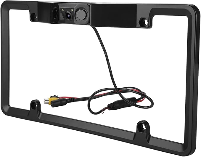 3 in 1 Car License Plate Frame Parking Sensor Rearview Reverse B 120 Degree Wide Angle The Parking Sensor Support Ackup Camer