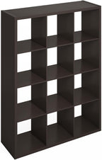 Furinno Simple Cube Storage Organizer, 12-Cube Display Shelf, Open Back Shelving Unit, Storage Shelves, Extra Thick Frame, fo