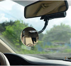 Suction Cup Car Baby Mirror, Ampper Adjustabe Long Arm HD Glass Convex Wide Angle Interior Rearview Baby Rear Facing Mirror (Frameless Round, 3.35")