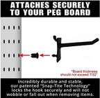 PegPro® J & 2" Hooks Kit for Standard “Wood Fiber” pegboard – Durable Plastic Pegboard Hooks - for Garage, Kitchen, Craft Roo