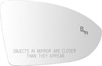 TRQ Passenger Side Mirror Glass Heated Blind Spot Convex For Factory Equipped & Aftermarket Mirrors Compatible with 2015-2021