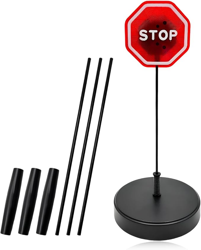 Parking Garage Flashing Stop Sign, Garage Parking Assistant LED Flashing Warning Stop Sign, Adjustable Height Parking Sensor Car Stop Target Indicator, Parking Assist Indicator
