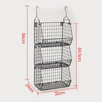 3 Tier Hanging Foldable Wire Baskets Closet Organizer Clothes Shelves Countertop Caddy Bin Wall Mount Shelf Storage Basket fo