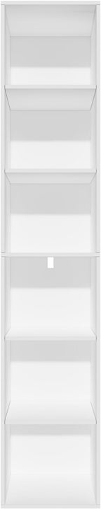6 Cube Storage Organizer,Wooden 6-Tier Open Shelf Bookshelf,Versatile Storage Cubes for Living Room，Bedroom,Home Office, (Whi