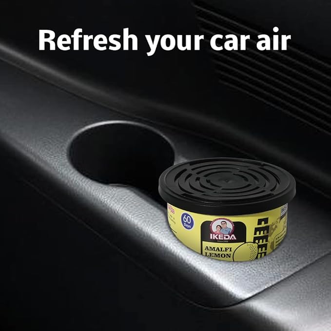 Car Air Freshener: Amalfi lemon Scent | Organic Cans | Odor Eliminator Essential | Long-Lasting | Strong Fragrance | For Home