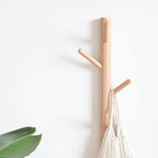 Coat Rack 2 pack-Wall Mounted Hat Rack Coat Hooks-Sturdy Wooden Coat Rack Stand-Entryway Hall Tree Coat Tree with Solid Base 