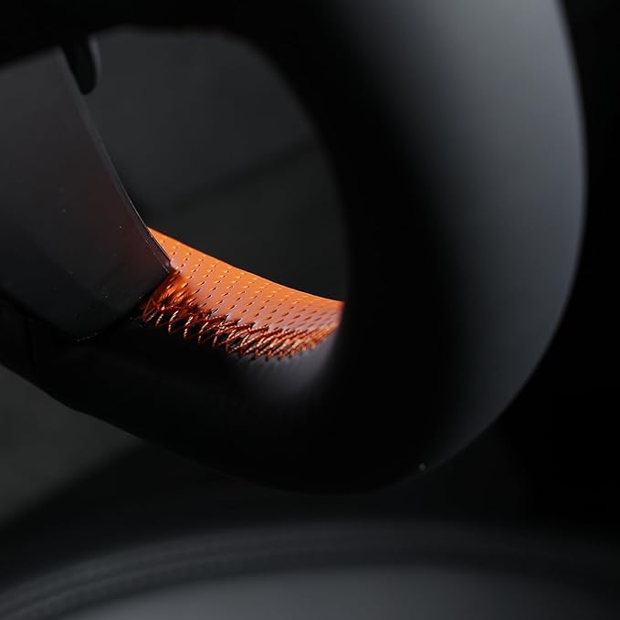 MEWANT DIY Stitching Real Leather Steering Wheel Cover Wrap for Tesla Model 3 Highland 2023-2025/Model Y 2025 Highland for Tesla Model 3/Model Y Accessories(3D Style)