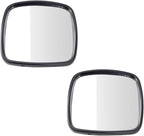 TRQ Driver and Passenger Side Lower Mirror Set Manual Chrome Housing Smooth Plastic Compatible with 2002-2006 Freightliner M2
