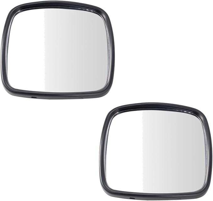 TRQ Driver and Passenger Side Lower Mirror Set Manual Chrome Housing Smooth Plastic Compatible with 2002-2006 Freightliner M2