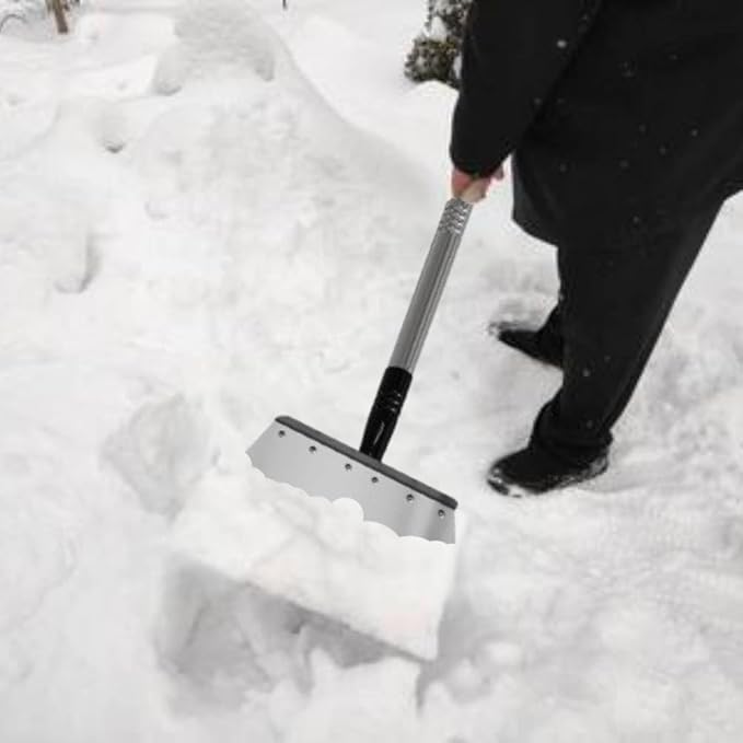 Multifunctional Garden Flat Shovel，57" Heavy Duty Stainless Steel Cleaning Tool with Adjustable Handle for Weeding, Lawn Edging, Snow/Ice Removal & Digging, Durable Outdoor Spade & Scraper