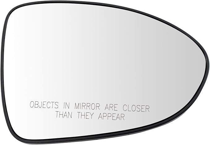TRQ Right Heated Convex Mirror Glass Snap On Compatible with 2012-2017 Kia Rio KI1325111