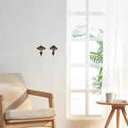 AHANDMAKER 2 Sets Wooden Mushroom Wall Hooks Key Holder, Wall Mounted Mushroom Decor Hanger for Room Keys Home Decor